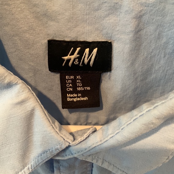 Extra Large Light Blue H & M Button Down Shirt - Picture 2 of 3